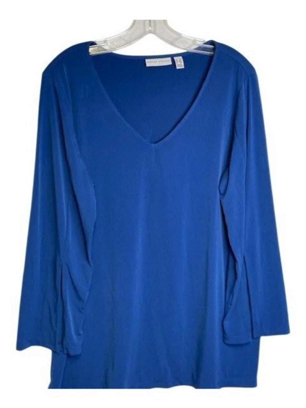 Susan Graver Liquid Knit V-Neck Split Sleeve Tunic LP